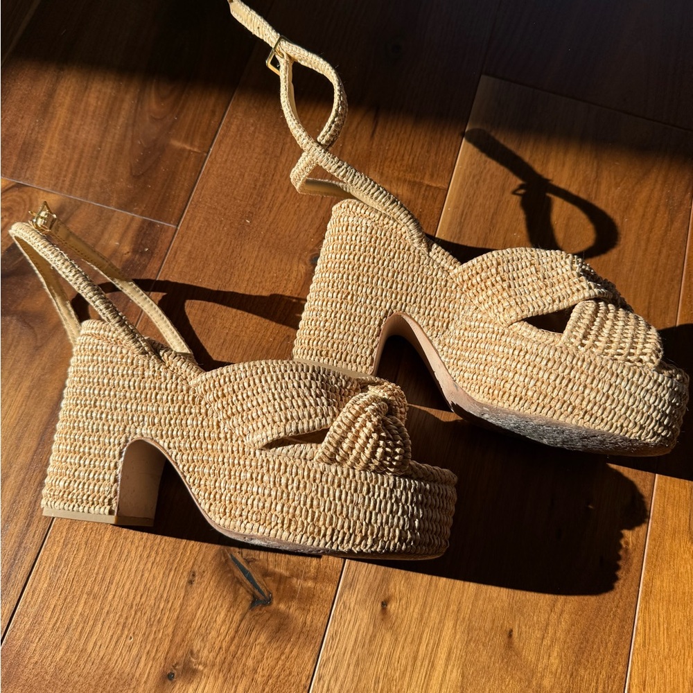 Loeffler Randall Women's Cream Woven Espadrilles - Picture 2 of 4